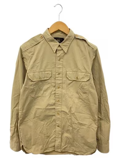 RRL/Long Sleeve Shirt/M/Cotton/Beige/Solid