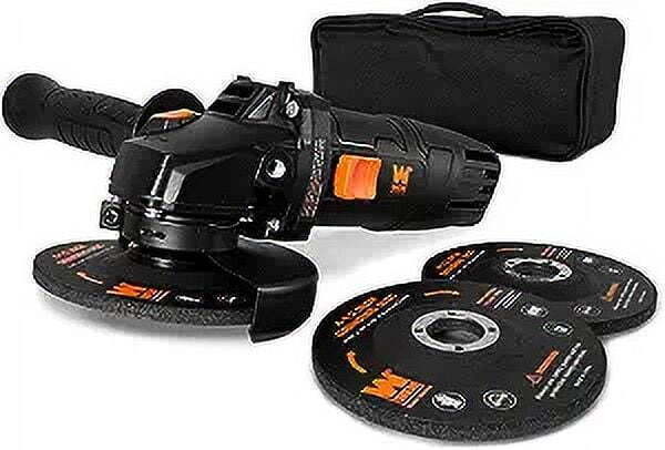 7.5A 4-1/2-Inch Corded Angle Grinder Kit with 3 Discs and Storage Case
