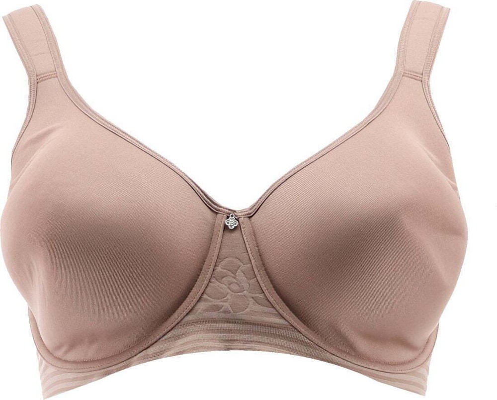 Breezies Floral Stripe Seamless Underwire T-Shirt Bra (Mink, 32B) A478501