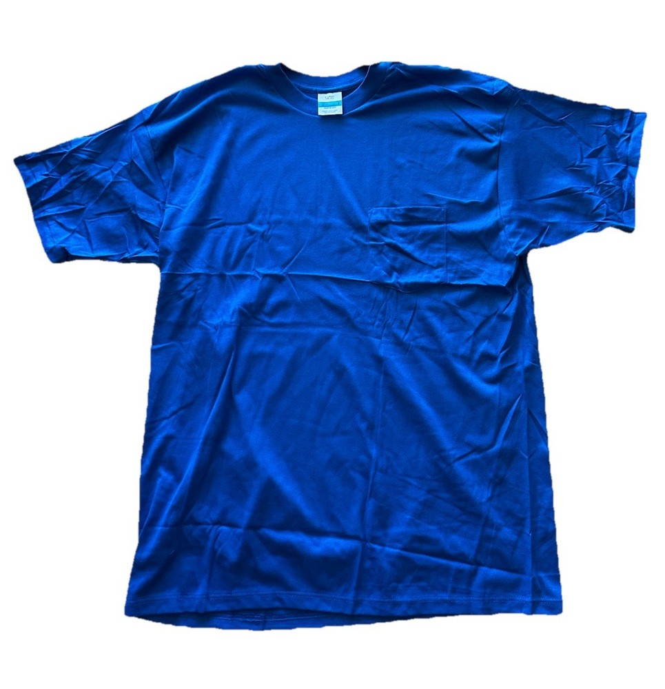 VTG 70s Fieldmaster Sears Roebuck Pocket Tee Blue Made In USA DEADSTOCK XL
