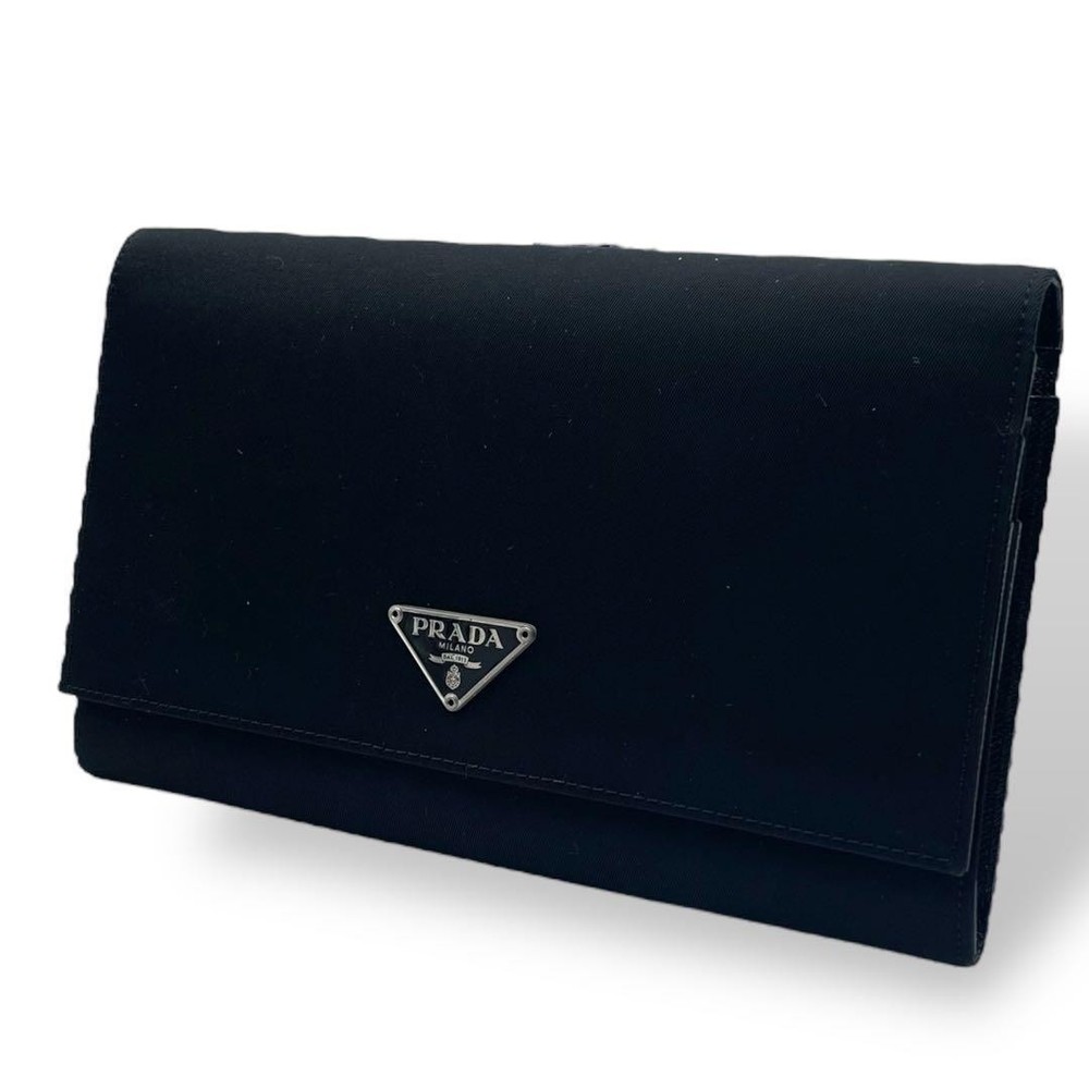 Prada Authentic Black Nylon Bifold Wallet Made in Italy