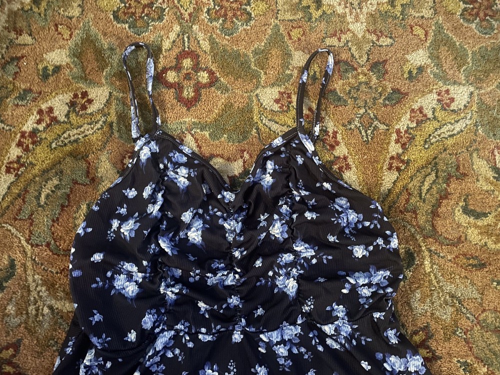 Womens Teen Summer Babydoll Floral Tank Top XL