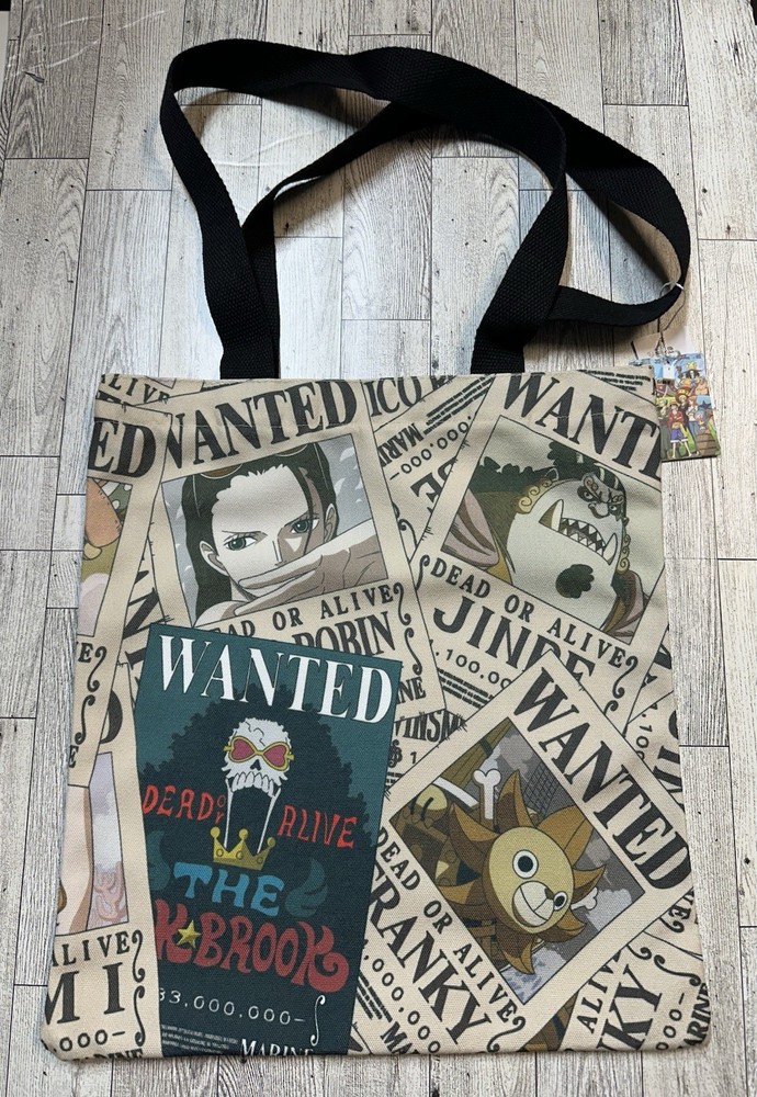 Mini-So One Piece Wanted Poster Tote Bag One Piece New With Tags