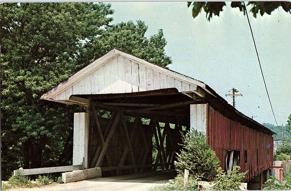 Postcard BRIDGE SCENE North Manchester Indiana IN m/09 AI0006