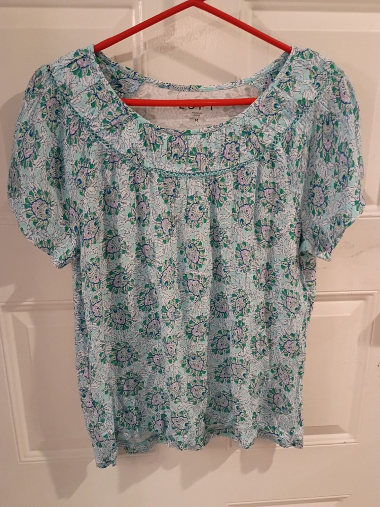 Loft NWT Women’s Medium Floral Short Sleeve Blouse Top