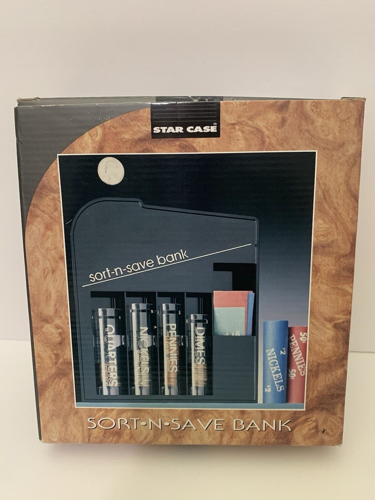 Vintage Sort-N-Save Bank Coin Sorter Counting System NOS Star Case 1995 233CH