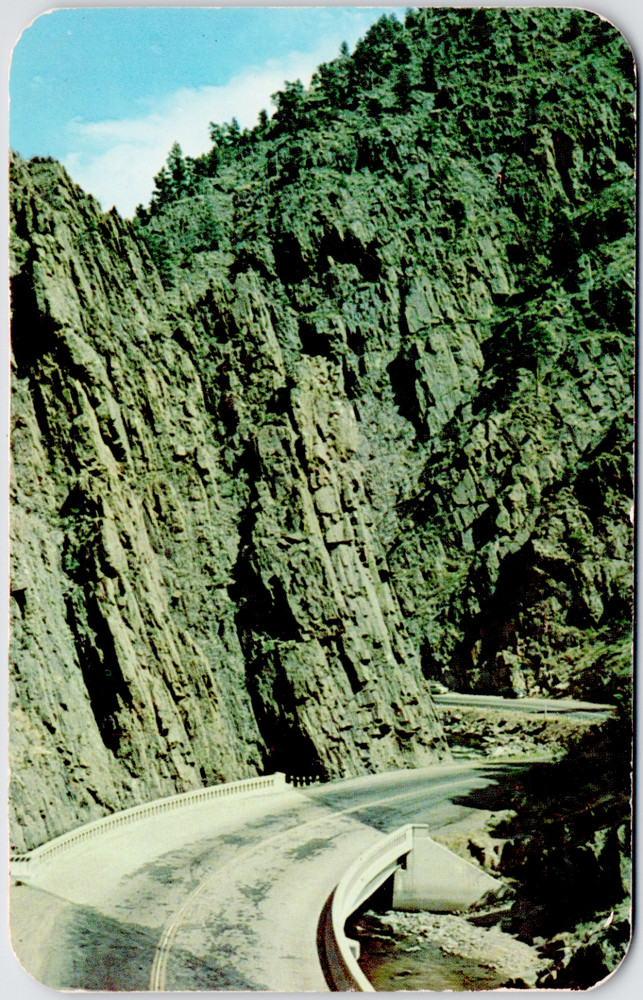 Rocky Mountain National Park Colorado Thompson Canyon Cliff USA Vintage Postcard