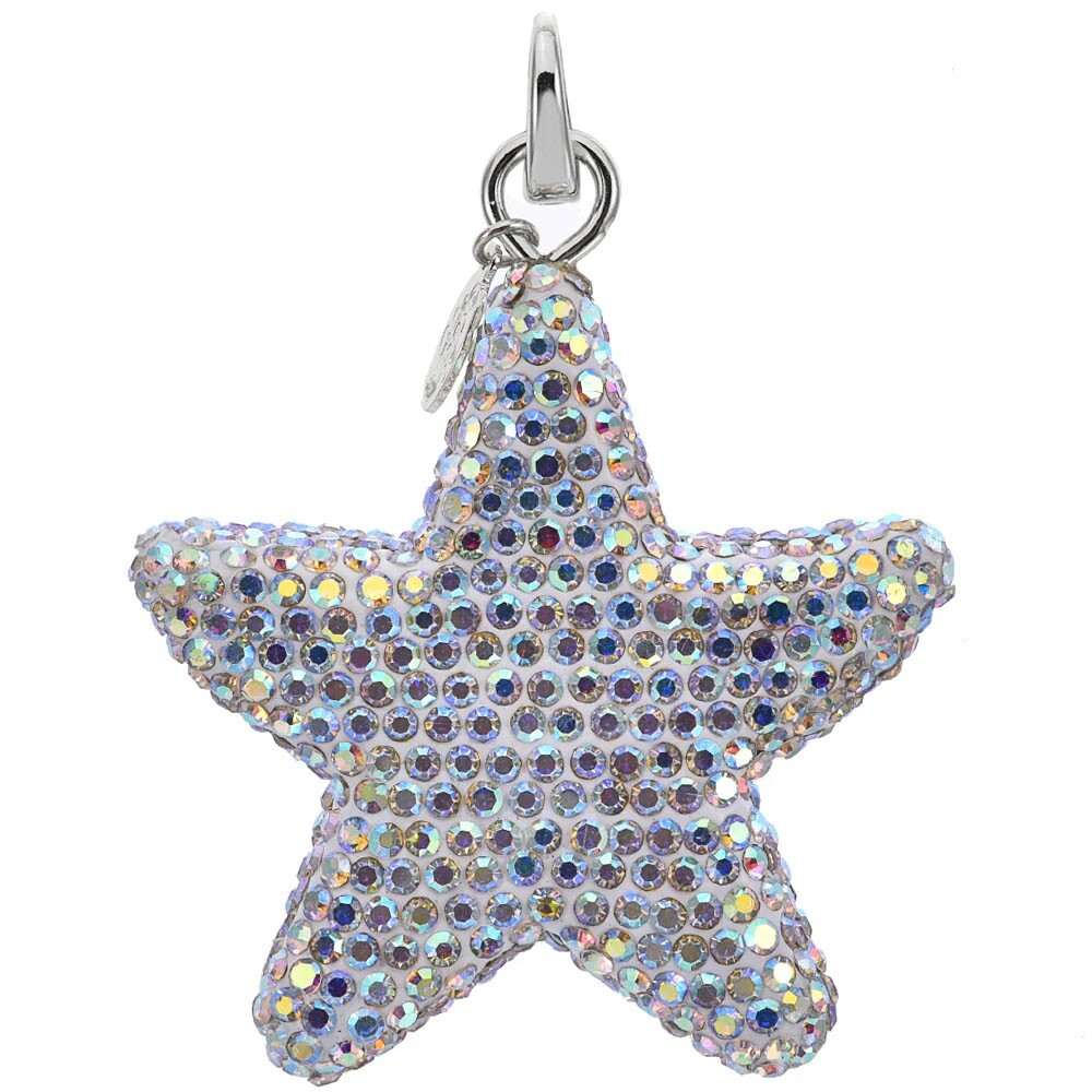 KIRKS FOLLY  Crystallized Open Ring Star Charm  sterling silvertone