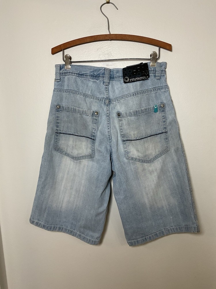 Y2K Vintage South Pole Light Wash Denim Shorts Sz 30 VTG Skater Hip Hop Retro