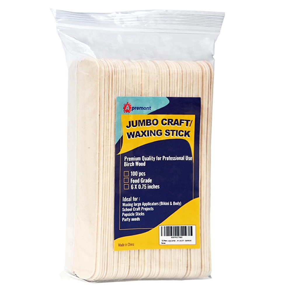 100 Piece Large Jumbo Wooden Craft Sticks (6
