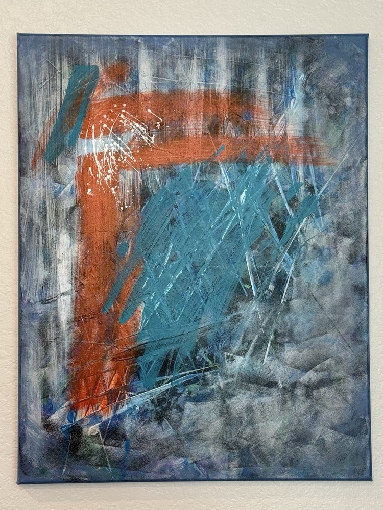 Original Acrylic Abstract Art Hand Painting On Canvas 22x28 Inches