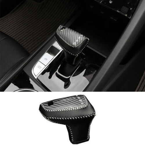 For Hyundai Elantra 2021-2023 Carbon Fiber PU Gear Shift Knob Shifter Lever Cap