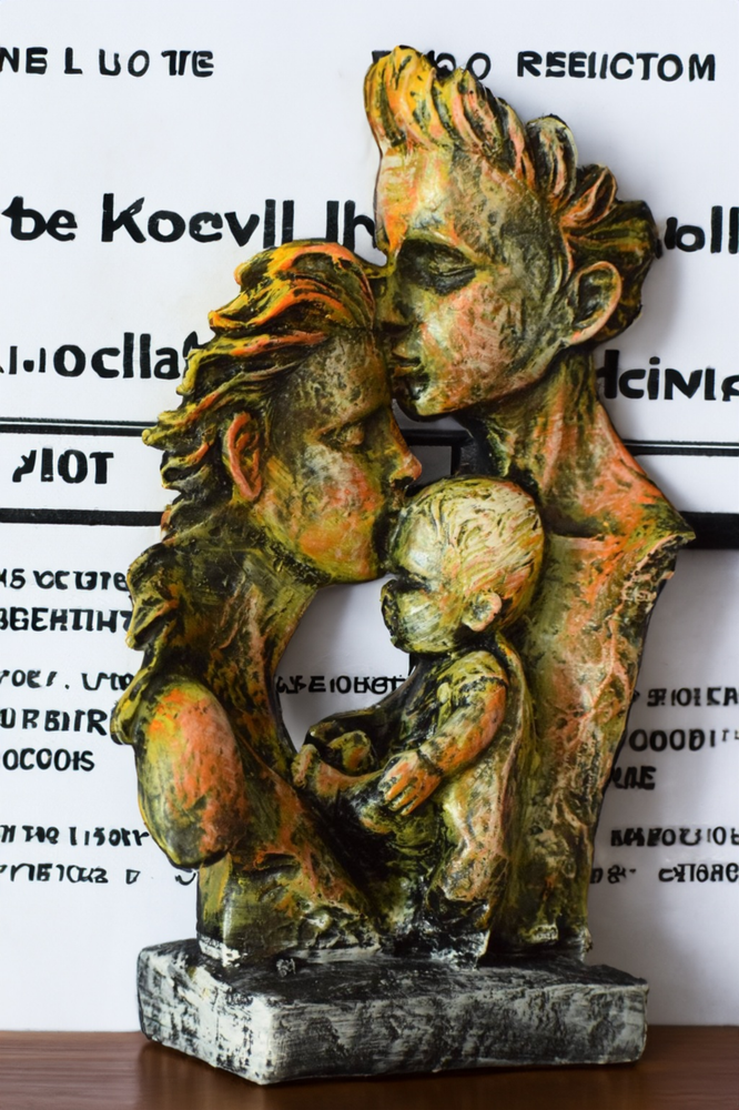 Antique Abstract Family ( DAD, MOM and Baby) figurine II Home Decor Item II Gift