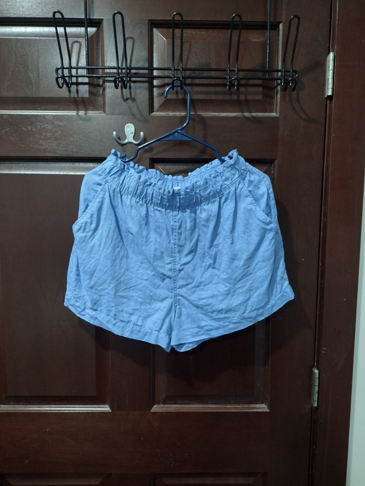 H&M 100% Linen Blue Shorts Size S