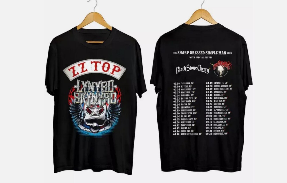 Lynyrd Skynyrd ZZ Top Tour 2024 T-Shirt, ZZ Top World Tour 2024 Shirt S-5XL