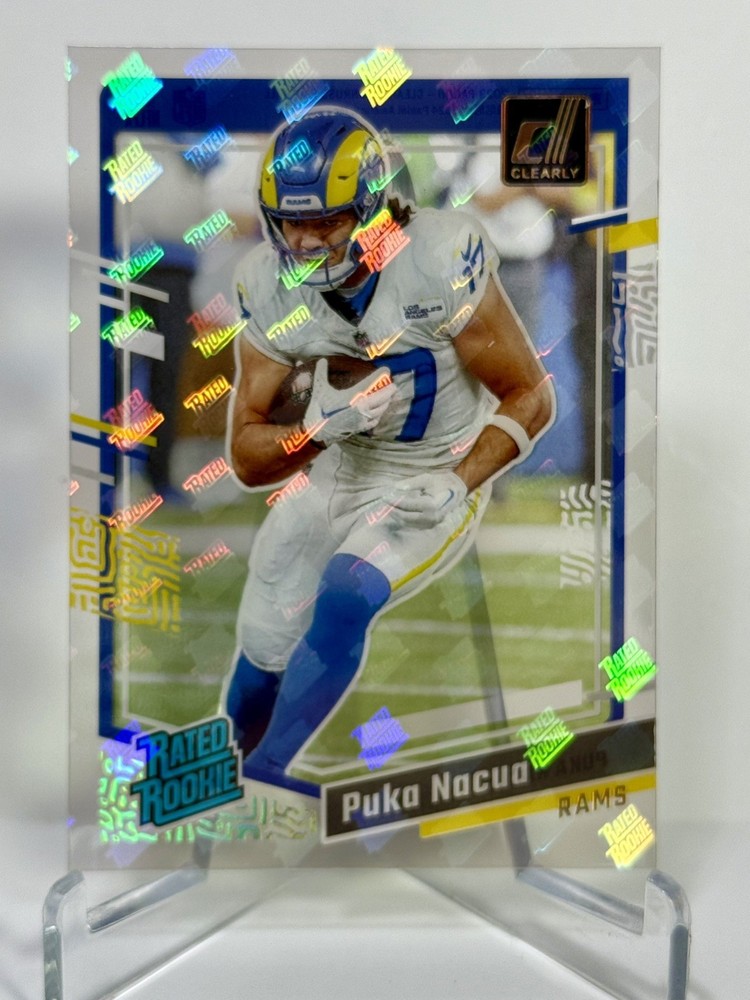 Puka Nacua 2023 Donruss Clearly Rated Rookie Logo Holo RC SSP Case Hit CENTERED
