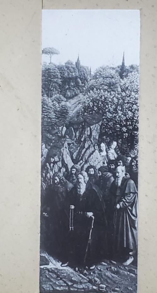 Holy Hermits, Altarpiece Detail, Hubert And Jan Eyck, Magic Lantern Glass Slide