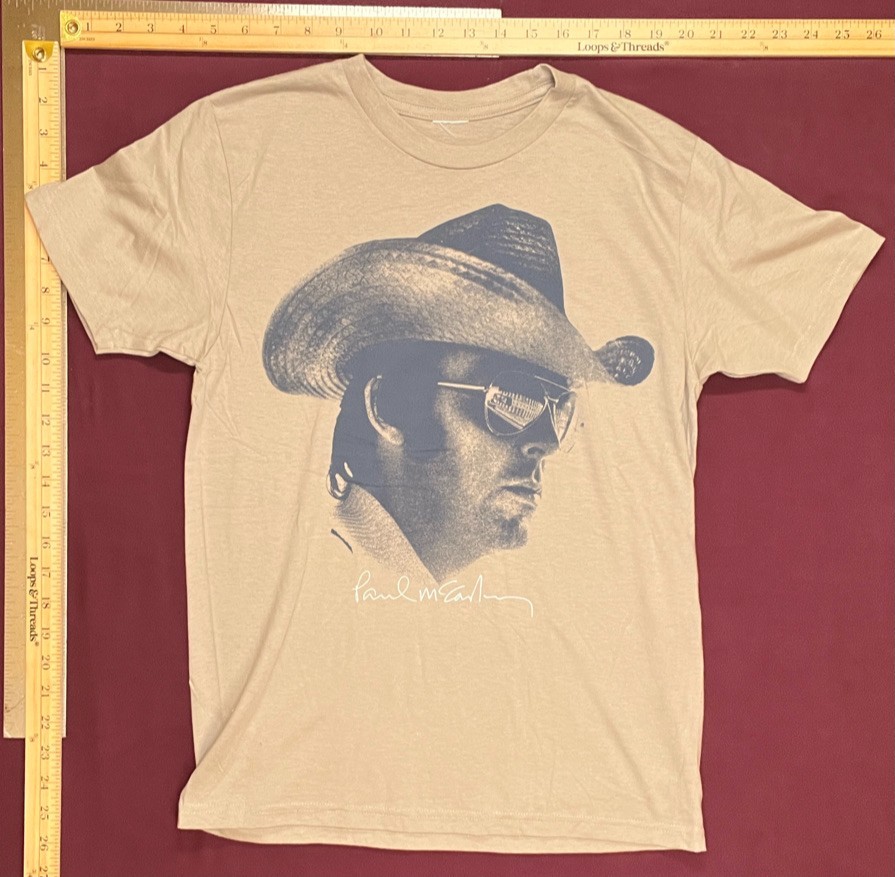 Paul McCartney Cowboy Hat T-Shirt Adult Size Small NWOT