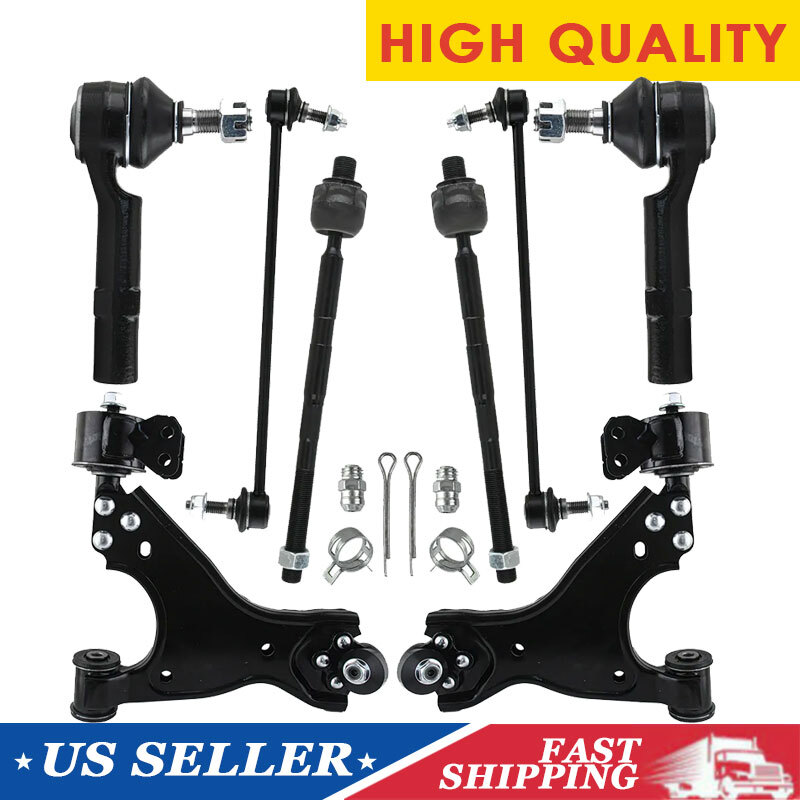 Chevy Traverse Enclave GMC Acadia Front Suspension Control Arm & Tie Rod Kit 8PCS  -image
