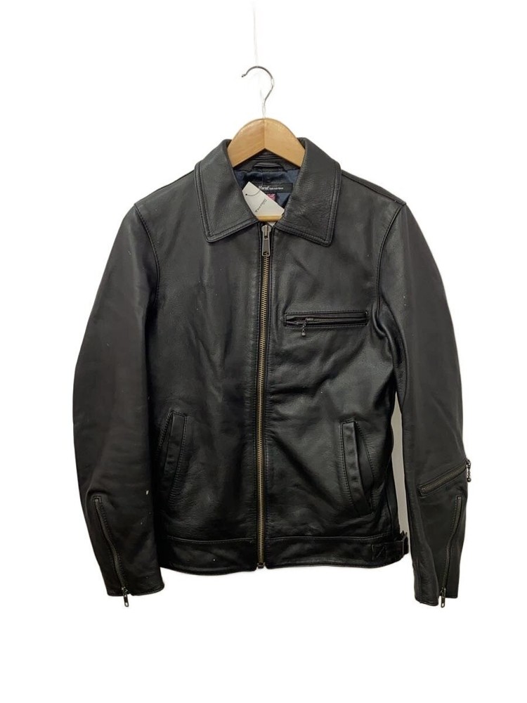 Haruf/Leather Jacket Blouson/M/Cowhide/Black 10901