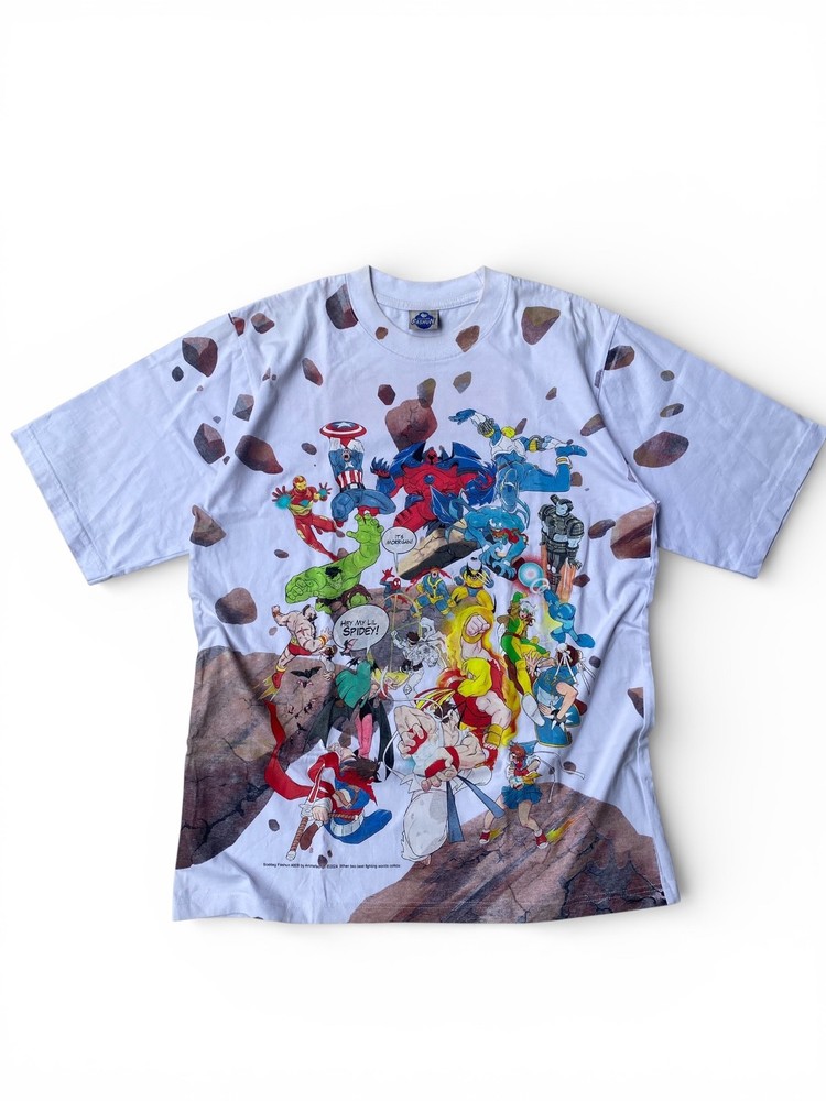 Rare Limited Marvel vs Capcom Bootleg Tshirt XL Anime Game Graphic Streetwear