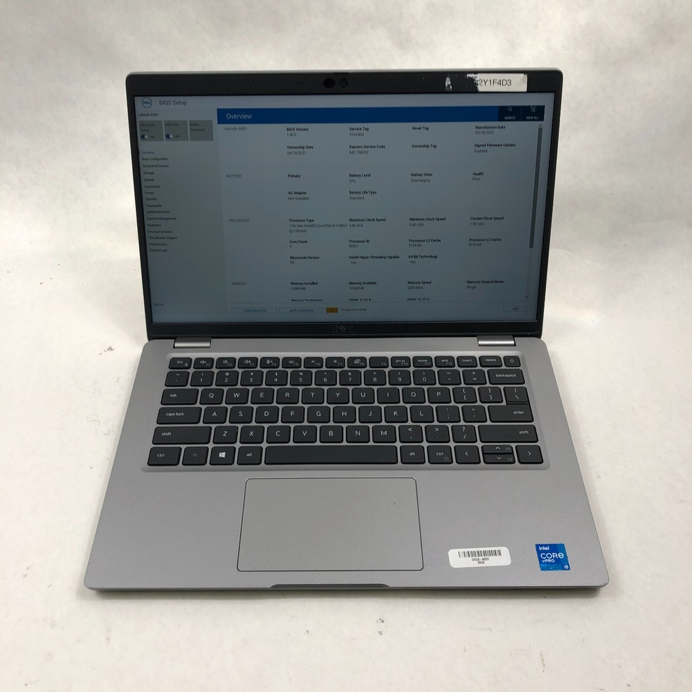 Dell Latitude 5420 Laptop Intel Core i5-1145G7 2.60GHz 16GB RAM NO SSD