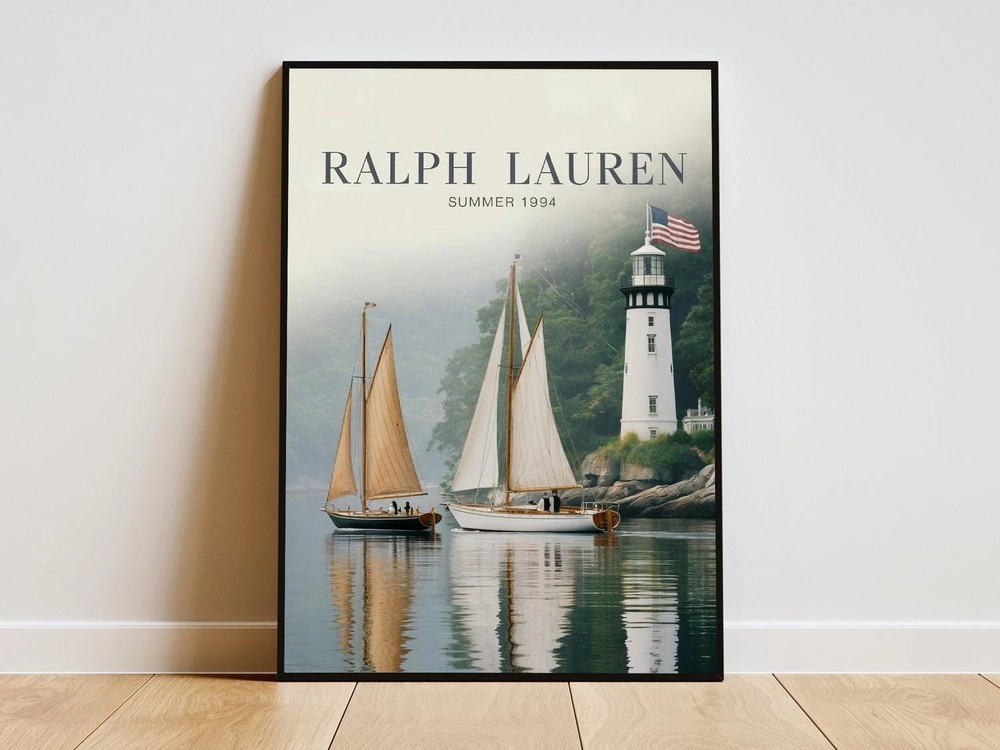 Polo Ralph Lauren Poster – Retro Yacht Wall Art Print | Old Money Decor