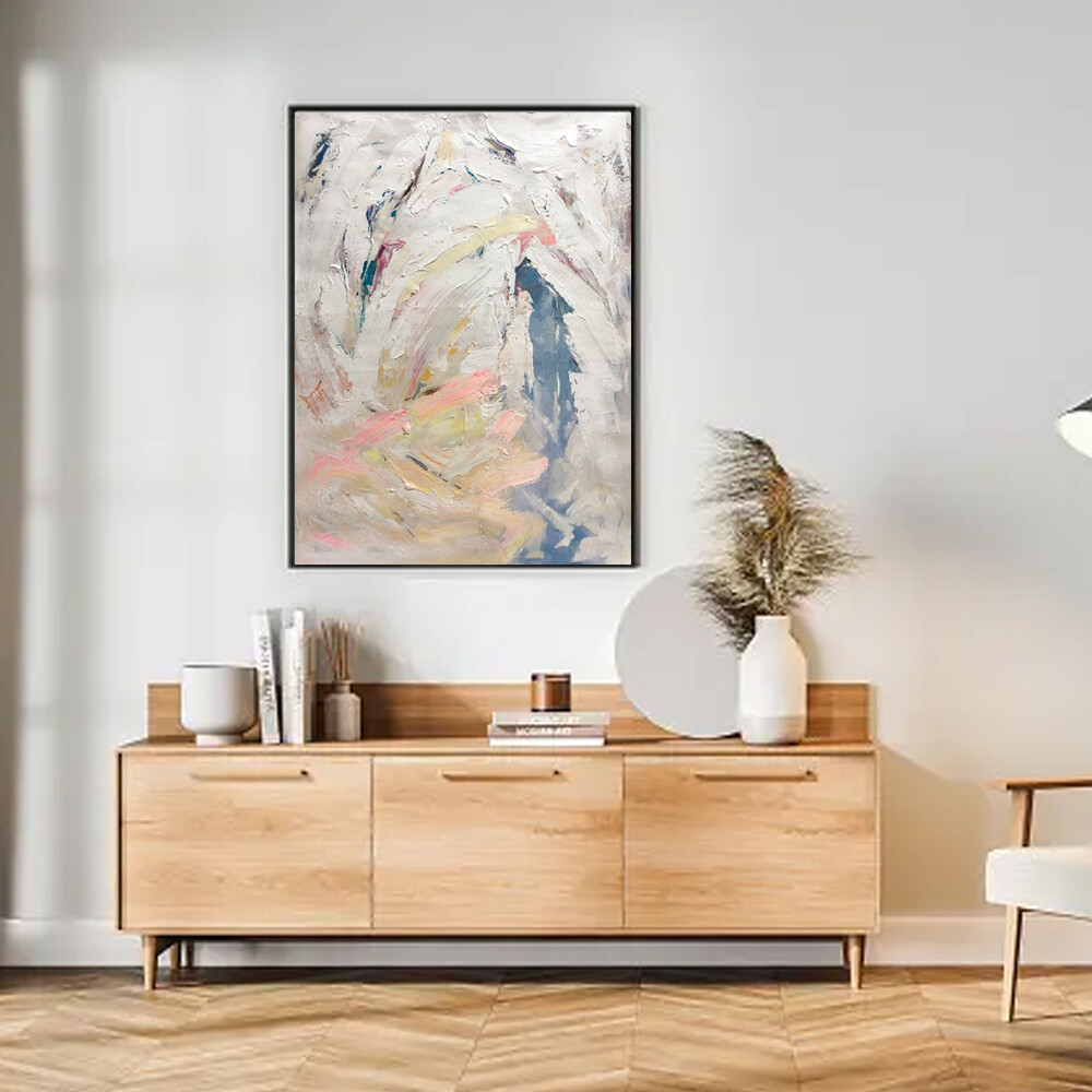 Hand Painted Abstract Oil Painting On Canvas In Living Room Modern Wall Art