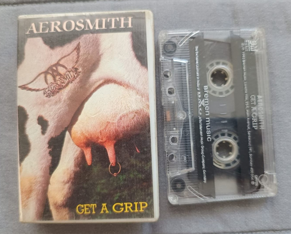 Aerosmith Get A Grip Cassette Tape India 1993 Rock VTG Clamshell Rare Indian OOP