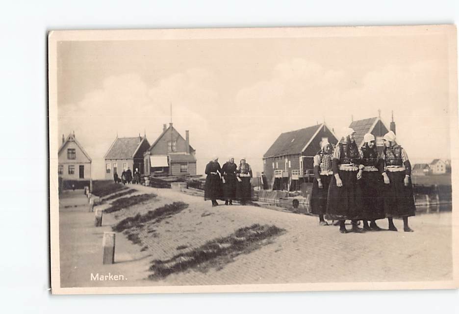 Postcard Wearing Traditional Dutch Clothing Marken North Holland Netherlands
