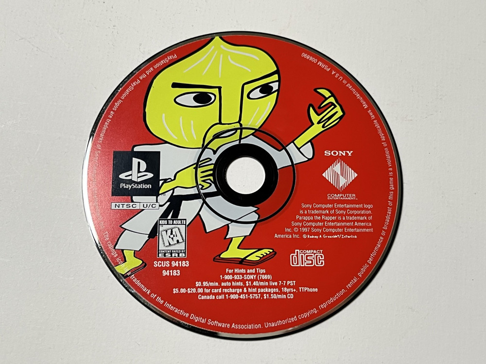PaRappa the Rapper PS1 Disc Only Tested Working 1997