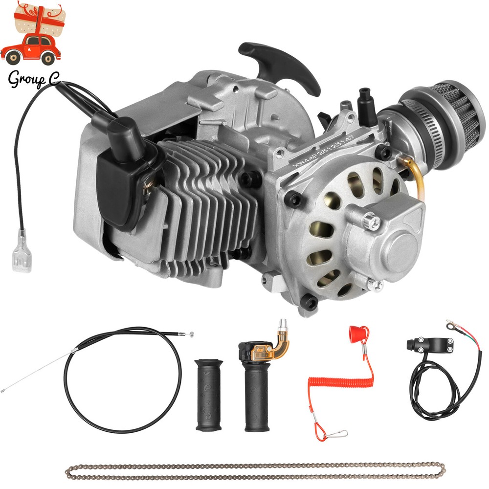 2 Stroke 49cc Pull Start Engine Motor Kit for Mini Pocket Dirt Bike ATV Scooter