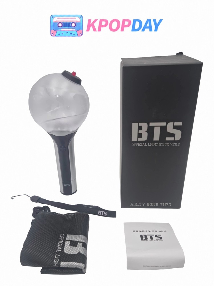 BTS OFFICIAL LIGHT STICK FANLIGHT ARMY BOMB VER.2 (SET) Tested