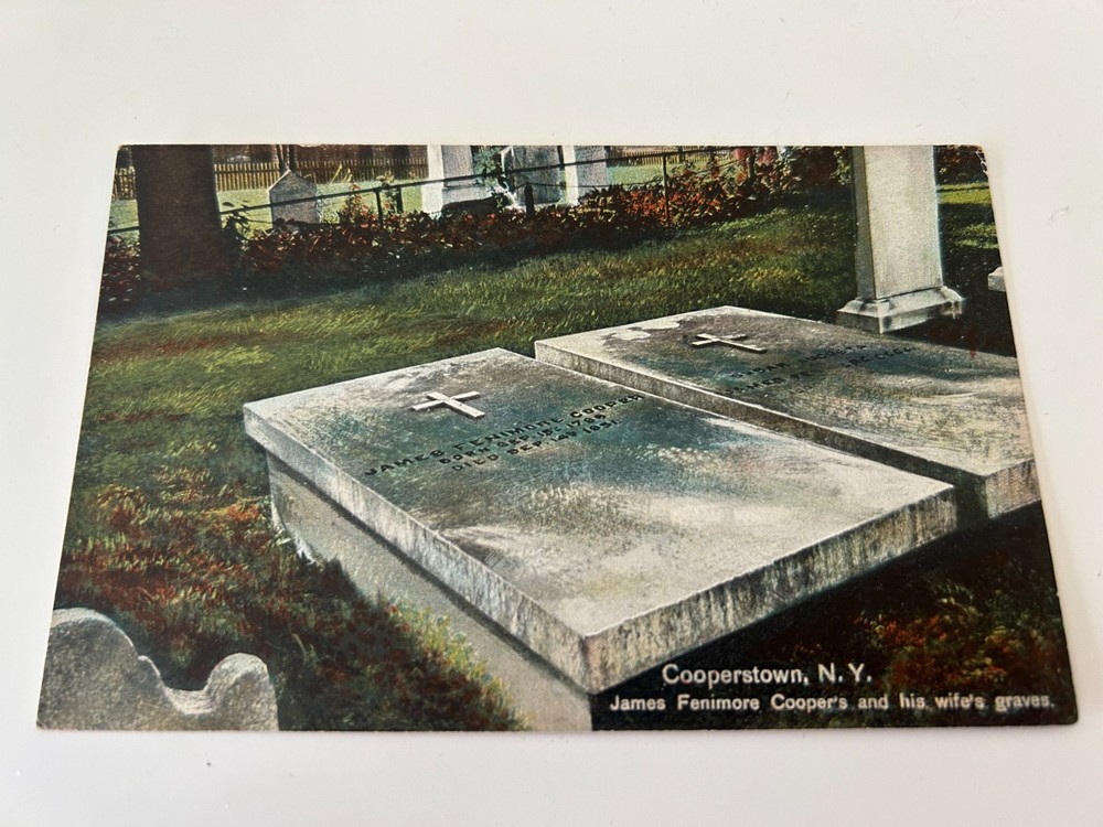 James Fenimore Cooper's and His Wife's Graves Cooperstown New York NY Postcard
