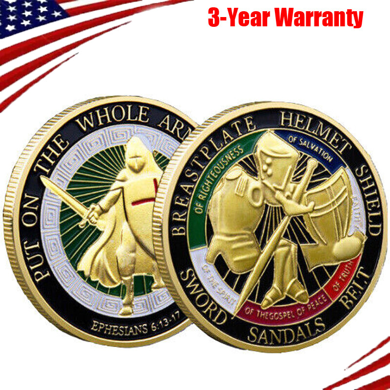 1 Pc Put on the Whole Armor of God Commemorative Challenge Collection Coin Gifts