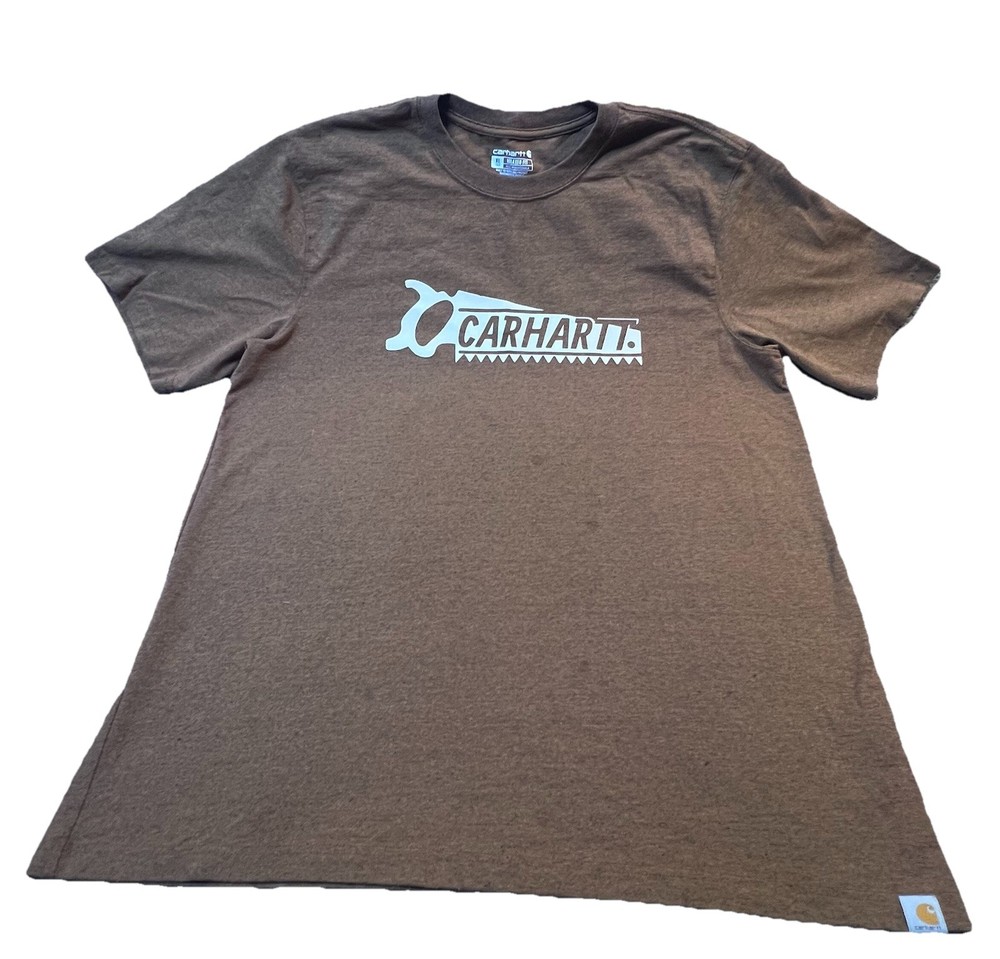 Carhartt Short Sleeve T Shirt Mens Size XL Brown Graphic Print Relaxed Fit