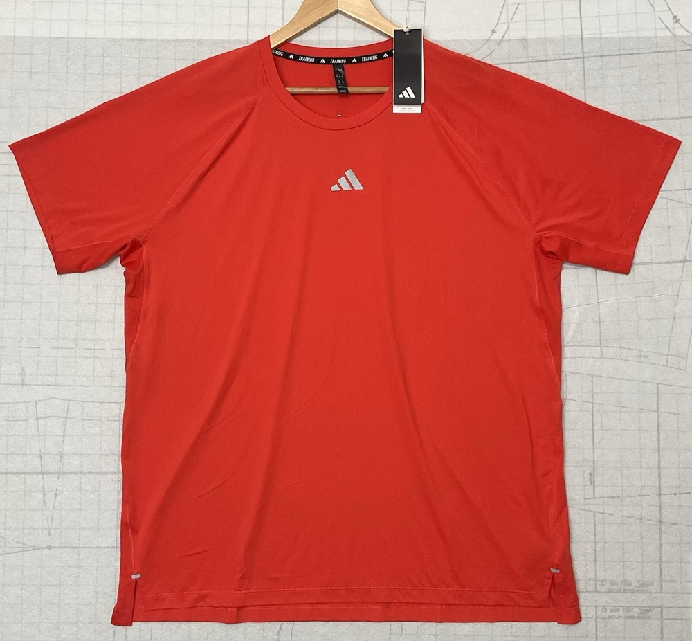 Men's Adidas Amplifier Regular Fit Training Gym T-Shirt Solid Red XXL 2XL