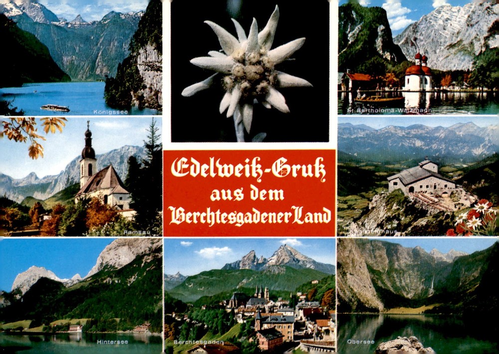 Königssee, Ramsau, Berchtesgaden - Edelweiß-Gruß Postcard