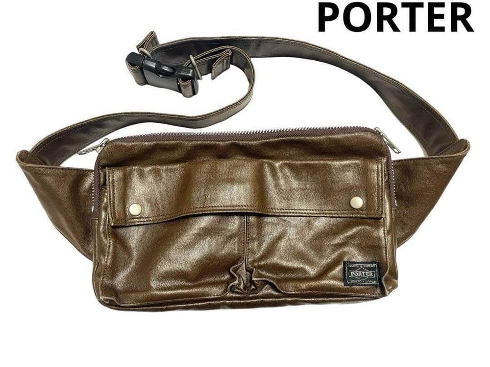 Title: PORTER Free Style Waist Bag Black Yoshida Body Bag 29cm (00240617)