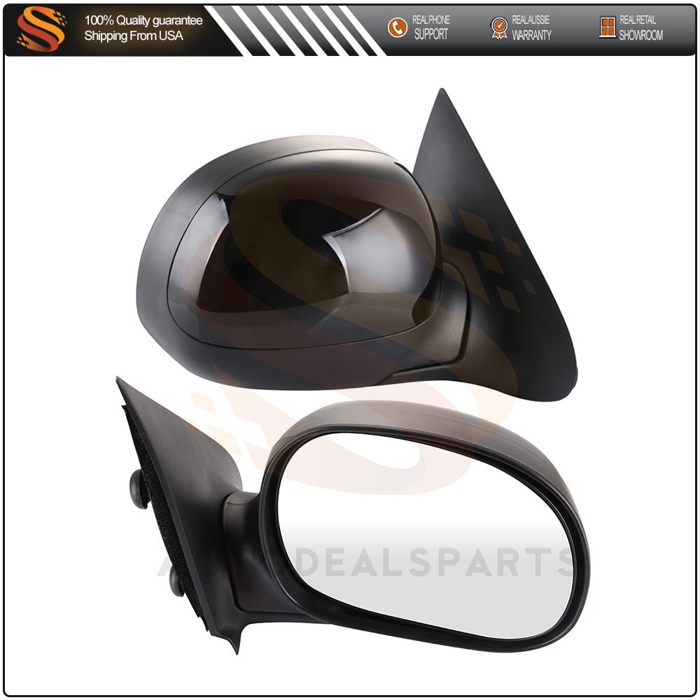 View Mirrors Compatible With 1997-2004 Ford F-150 LH&RH Side Manual Fold Black