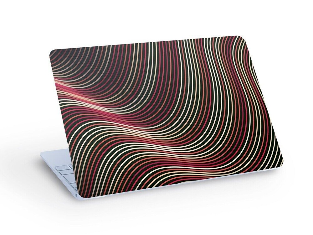 Abstract Wavy Laptop Skin Sticker in Custom Sizes-image