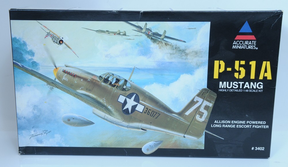 Accurate Miniatures  1:48 Scale P-51A Mustang Plastic Model Kit #3402 s/i-image