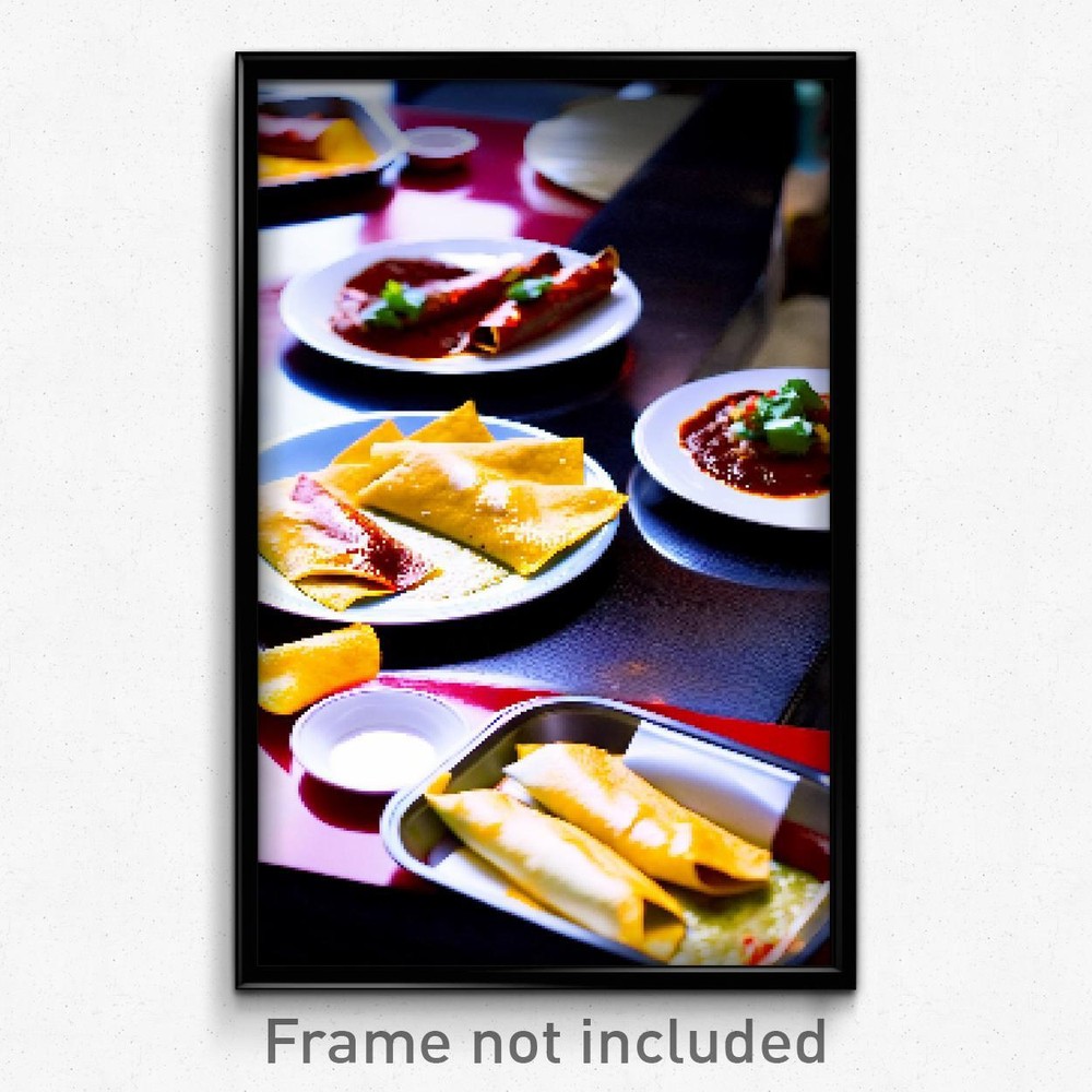 8-Bit Pixel Art Poster - Empty Enchiladas Psychedelic Trippy Gamer Print