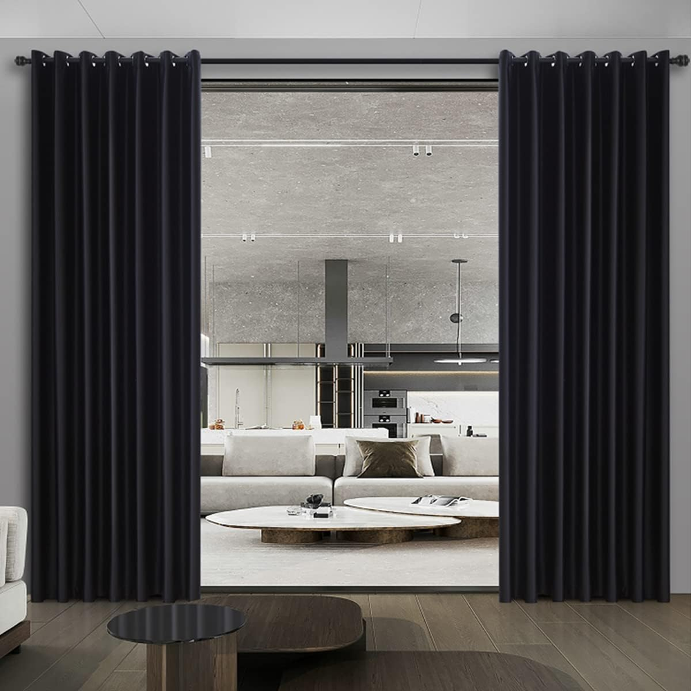 Room Divider Curtain Black Privacy Curtains for Bedroom Sliding Door Living Room