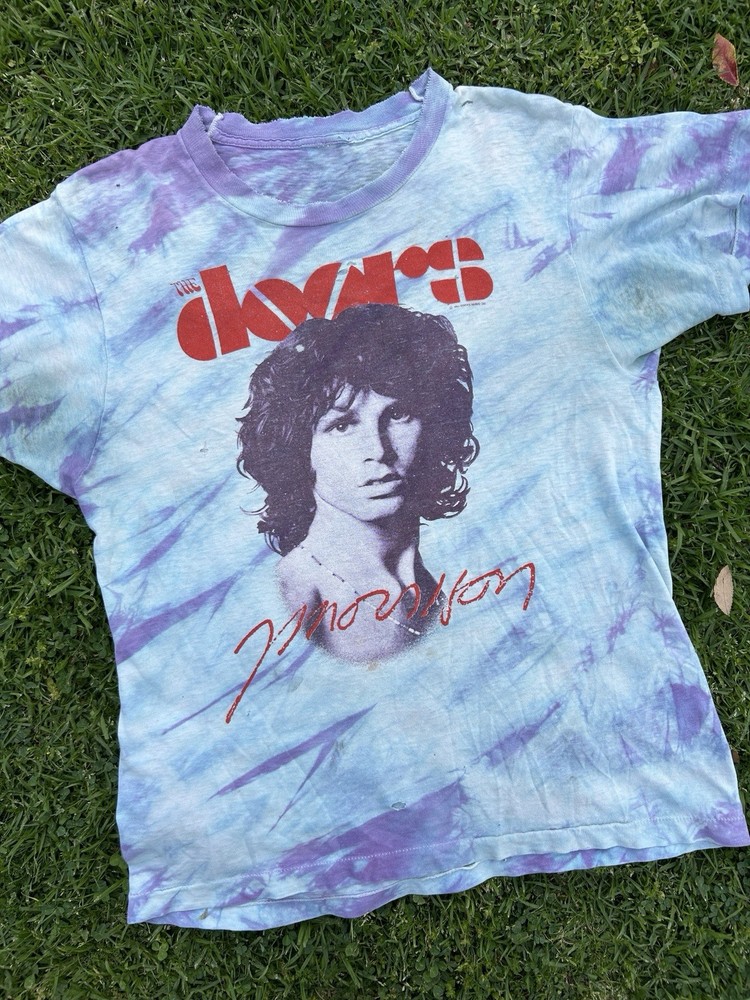 Vintage Jim Morrison The Doors Screen Stars 1983 Tie Dye Shirt Band Tour Music