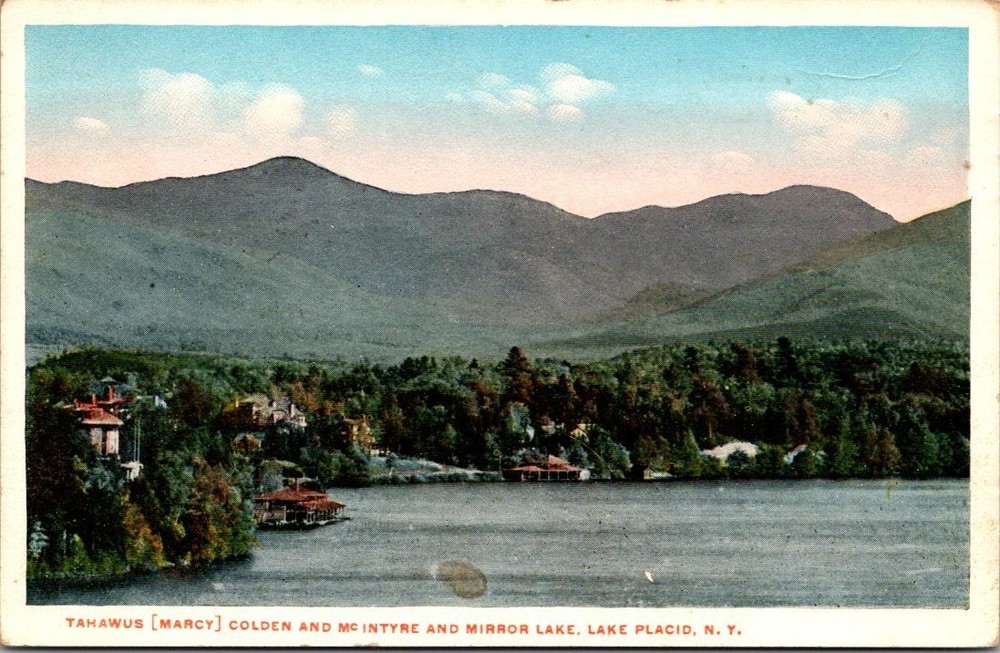 Vintage Postcard Mirror Lake Placid NY Adirondack Mountains Tahawus Colden
