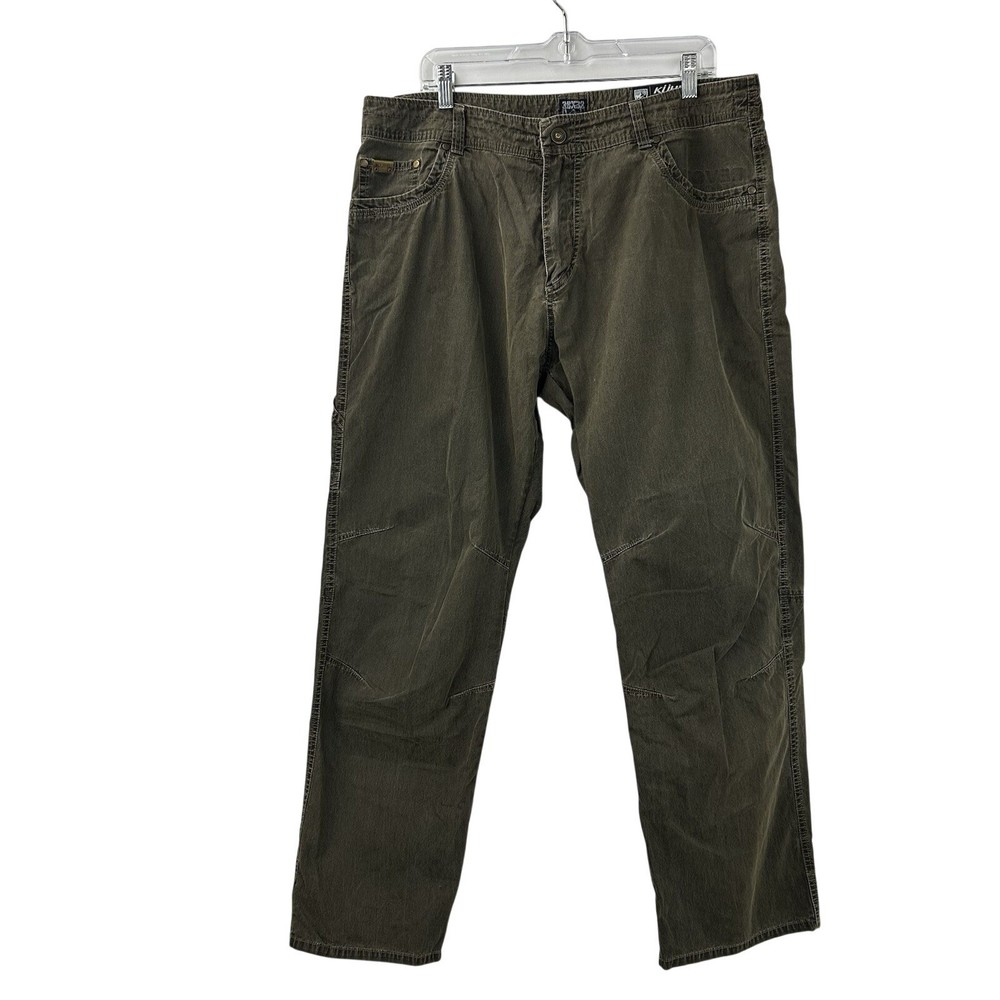 Kuhl Revolvr Pants Mens Size 38x32 Olive Green Vintage Patina Dye Outdoor Hiking