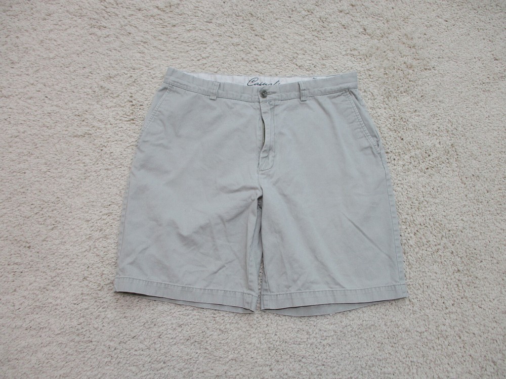 Roundtree & Yorke Shorts 36W Mens Beige Casuals Chino Flat Front Cotton Outdoors