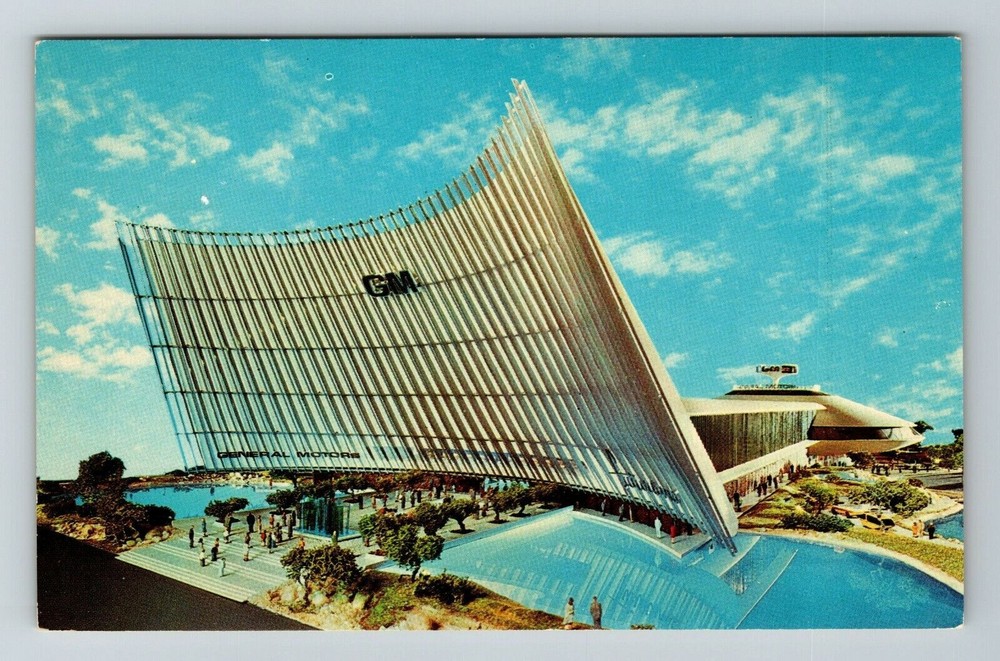 Queens NY-New York, General Motors Futurama Building, Outside, Vintage Postcard