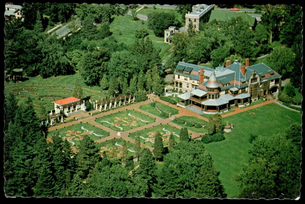 Sonnenberg Gardens Canandaigua NY Aerial View Italian Garden Mansion Postcard